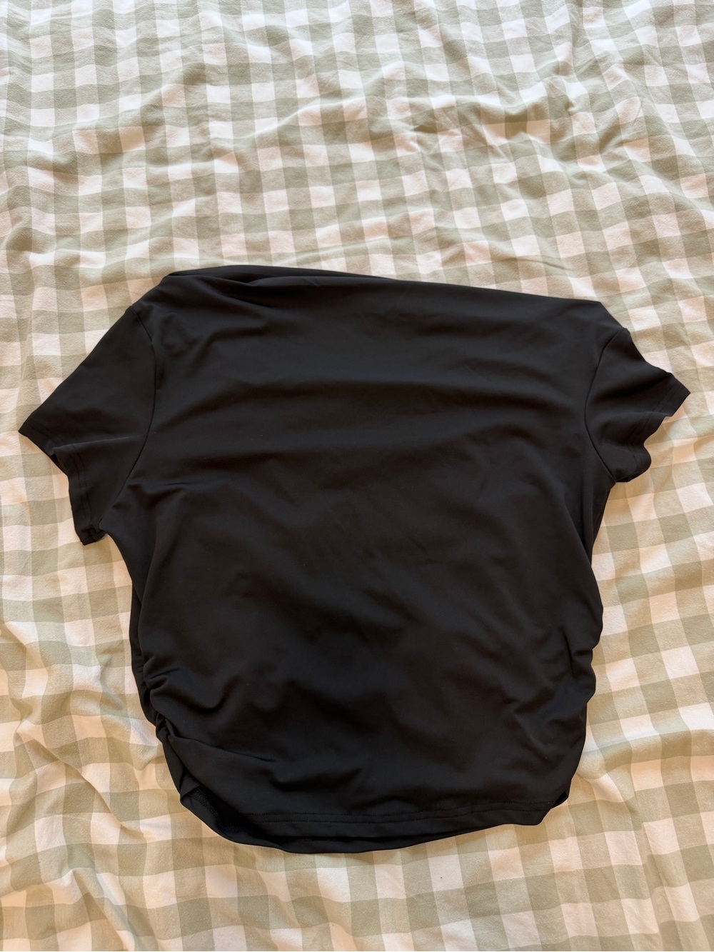 SHEIN Black Short Sleeve Rounded Hem Tee